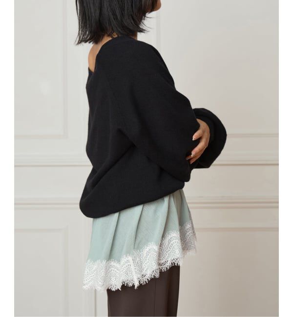 IENA LA BOUCLE「IENA LA BOUCLE 楊柳レースミニキャミドレス」|キャミソール|