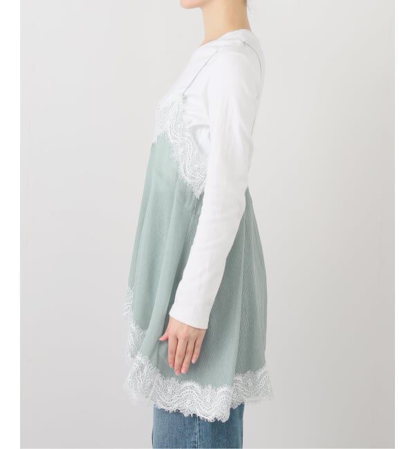 IENA LA BOUCLE「IENA LA BOUCLE 楊柳レースミニキャミドレス」|キャミソール|