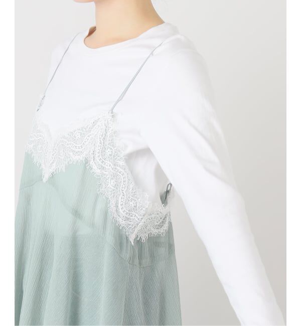 IENA LA BOUCLE「IENA LA BOUCLE 楊柳レースミニキャミドレス」|キャミソール|