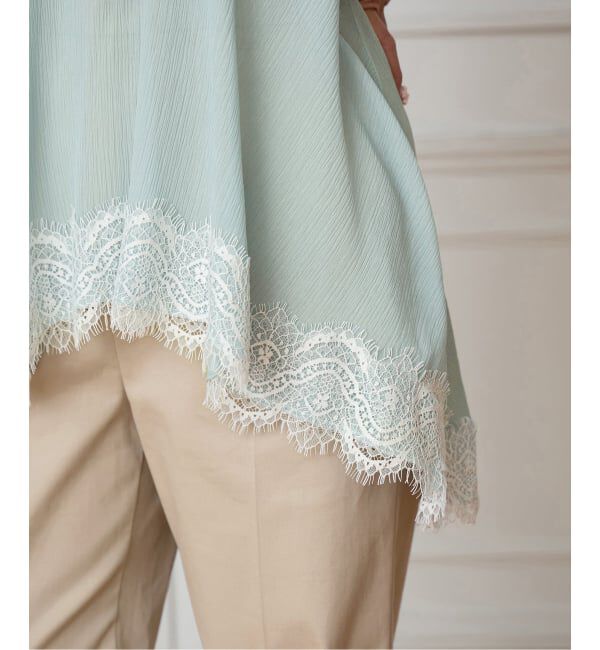 IENA LA BOUCLE「IENA LA BOUCLE 楊柳レースミニキャミドレス」|キャミソール|