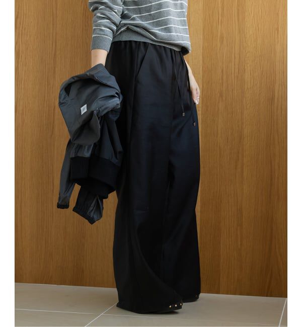 IENA LA BOUCLE「《洗濯機洗い可》IENA LA BOUCLE コットンサテンイージーパンツ」|その他|