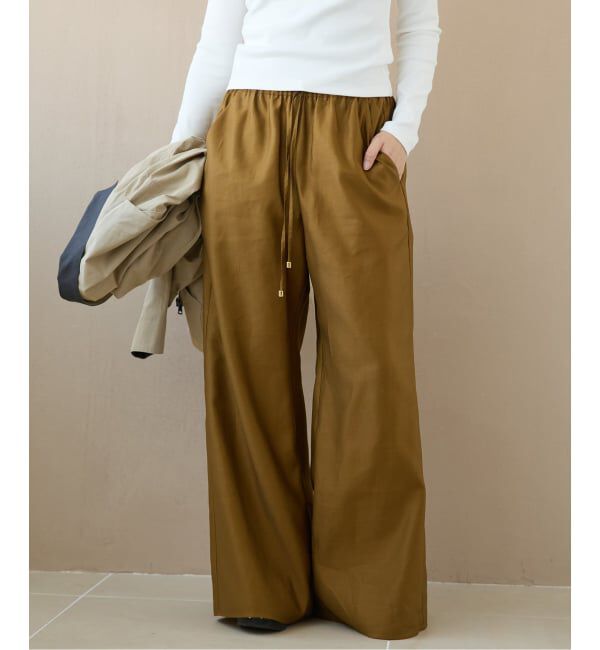 IENA LA BOUCLE「《洗濯機洗い可》IENA LA BOUCLE コットンサテンイージーパンツ」|その他|