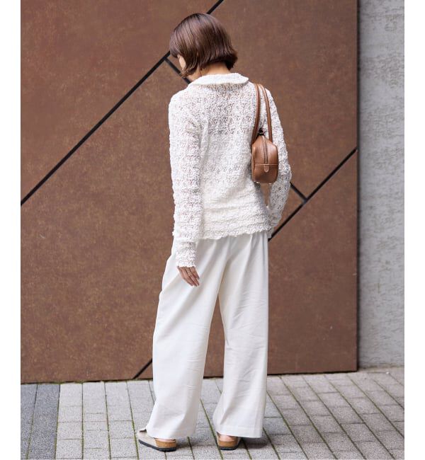 IENA「《追加》Flowerストレッチレース ポロシャツ」|Tシャツ・カットソー|