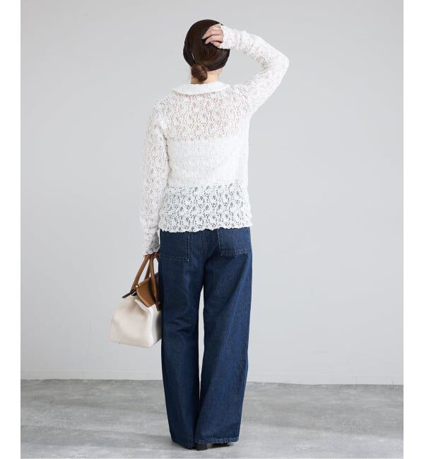 IENA「《追加》Flowerストレッチレース ポロシャツ」|Tシャツ・カットソー|