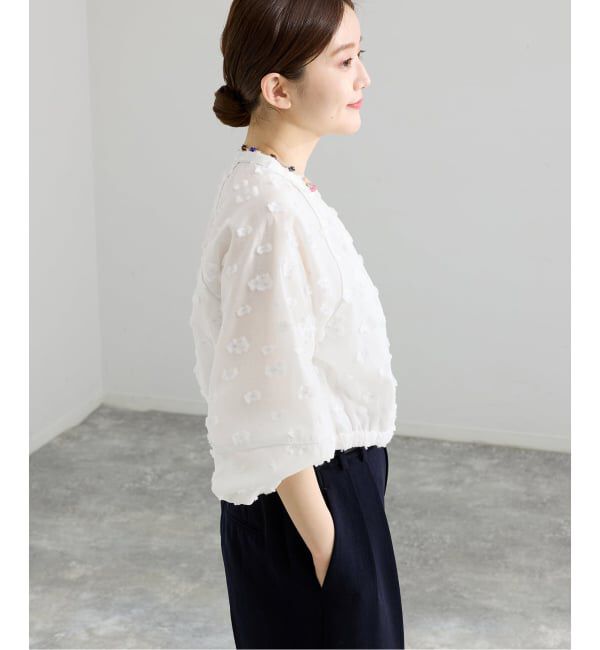 IENA「フラワージャガードボリュームブラウス」|シャツ・ブラウス|