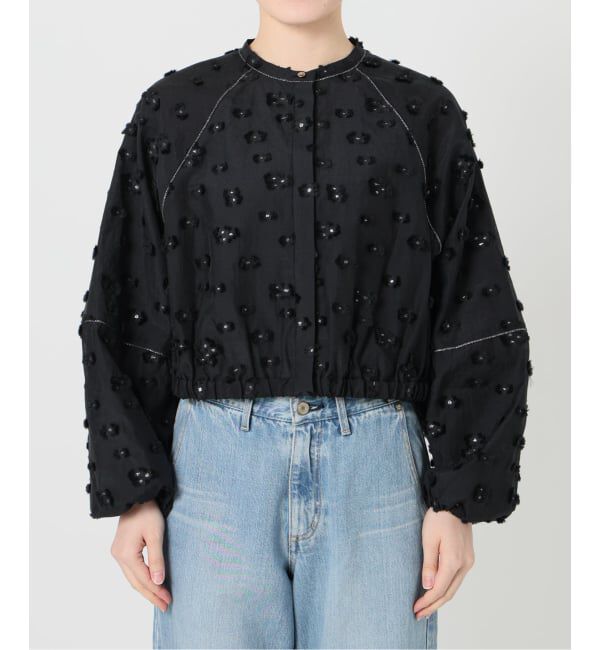 IENA「フラワージャガードボリュームブラウス」|シャツ・ブラウス|