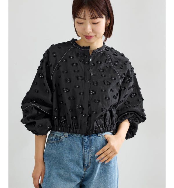 IENA「フラワージャガードボリュームブラウス」|シャツ・ブラウス|
