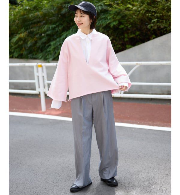 SLOBE IENA「《追加》裏毛スキッパープルオーバー」|スウェット・ジャージ|