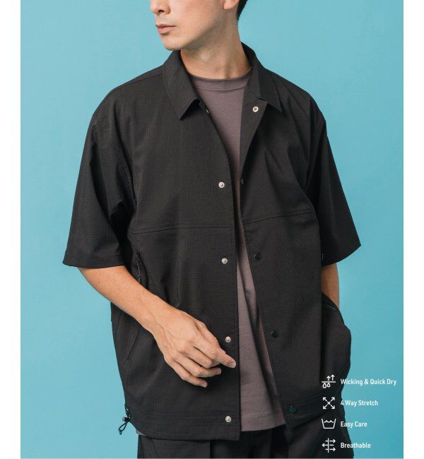 EDIFICE「テック ドライ メッシュ ショートスリーブ シャツ」|シャツ・ブラウス|ブラック