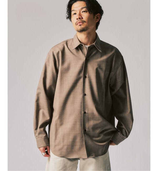 417 EDIFICE「LE JAPON Akita レギュラーウールシャツ」|シャツ・ブラウス|ブラウン