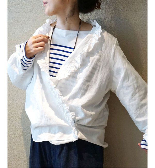 journal standard luxe「《追加》CLシャンブレー フリルブラウス」|シャツ・ブラウス|