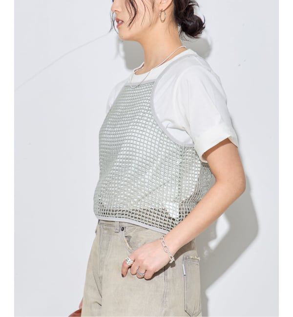 journal standard L'essage「【JANE SMITH/ジェーンスミス】SQUARE MESH CAMISOLE：キャミソール」|キャミソール|