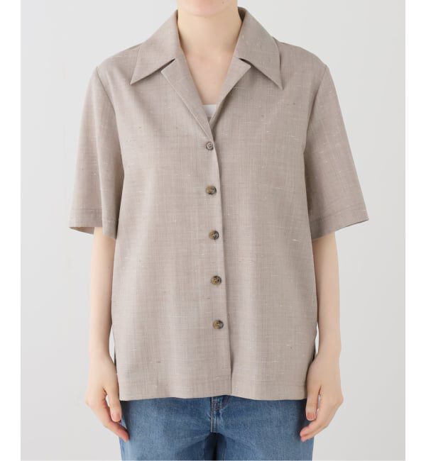 journal standard L'essage「LOULOU DE SAISON/ルル・ド・セゾン BOA SHORT-SLEEVE SHIRT シャツ」|シャツ・ブラウス|ベージュ