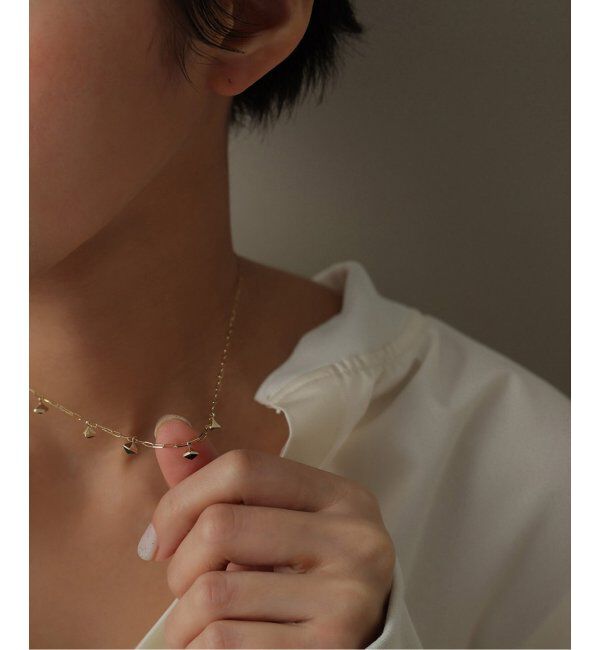 Lilas by Spick&Span「オニキスピラミッドモチーフ5ピースネックレス K10」|ネックレス|