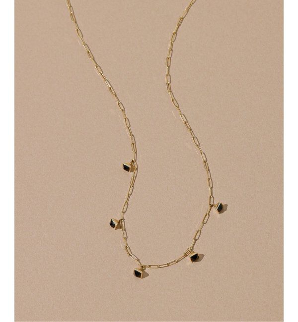 Lilas by Spick&Span「オニキスピラミッドモチーフ5ピースネックレス K10」|ネックレス|