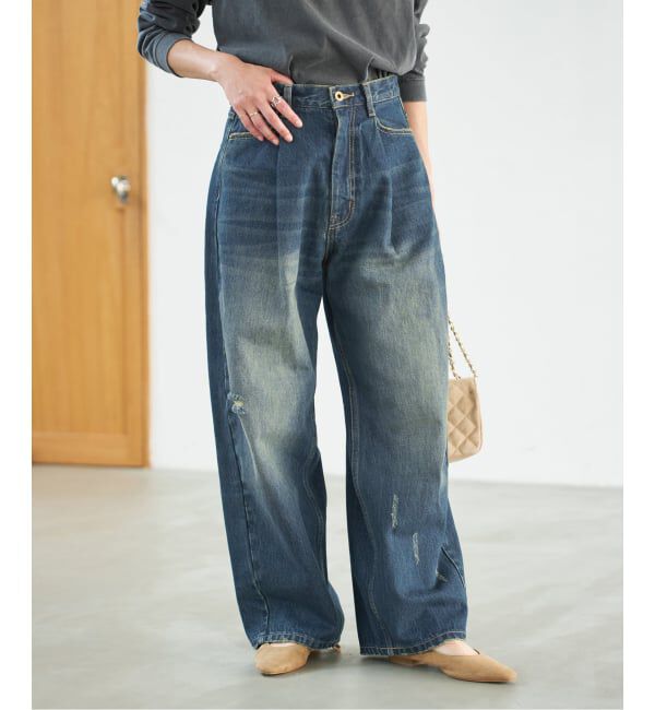 Spick and Span「《WEB限定 / 追加2》5 1/2 TUCKBARREL DENIM」|デニム|