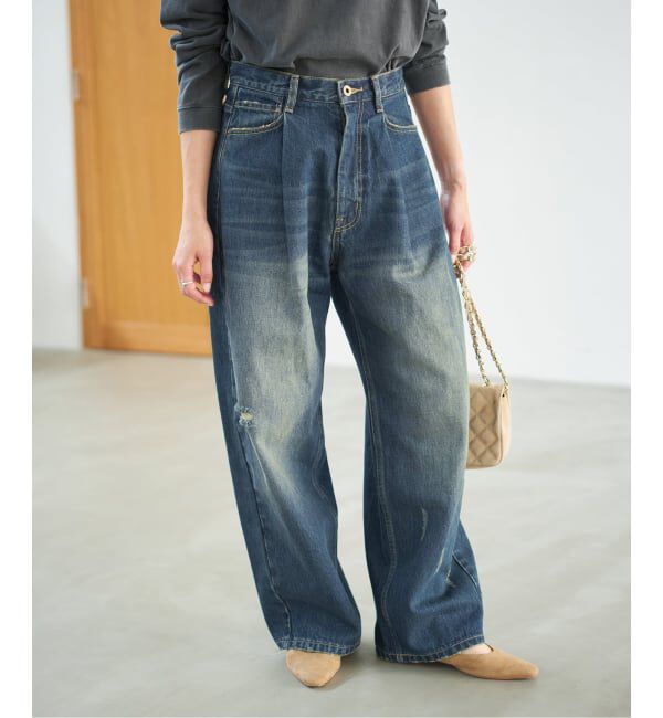 Spick and Span「《WEB限定 / 追加2》5 1/2 TUCKBARREL DENIM」|デニム|