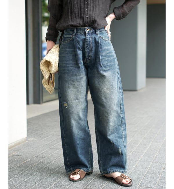 Spick and Span「《WEB限定 / 追加2》5 1/2 TUCKBARREL DENIM」|デニム|