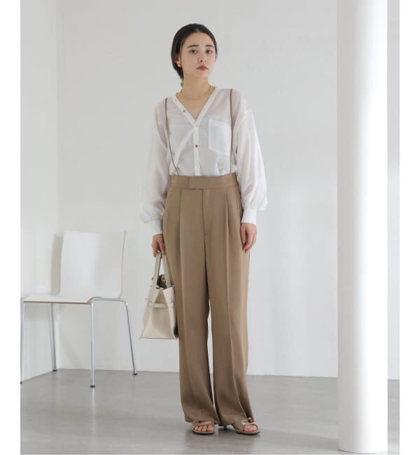  「【洗える】Vネックシアーシャツ」|シャツ・ブラウス|