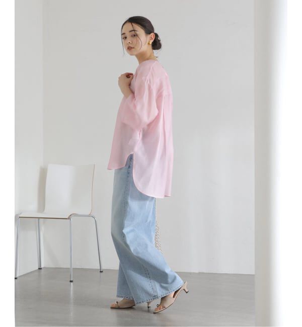  「【洗える】Vネックシアーシャツ」|シャツ・ブラウス|