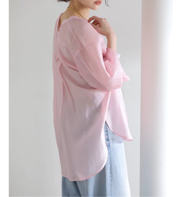  「【洗える】Vネックシアーシャツ」|シャツ・ブラウス|