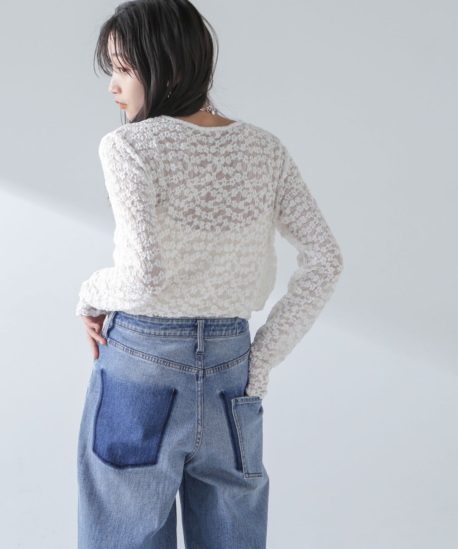 nano･universe「フラワーシアーカットトップス」|Tシャツ・カットソー|