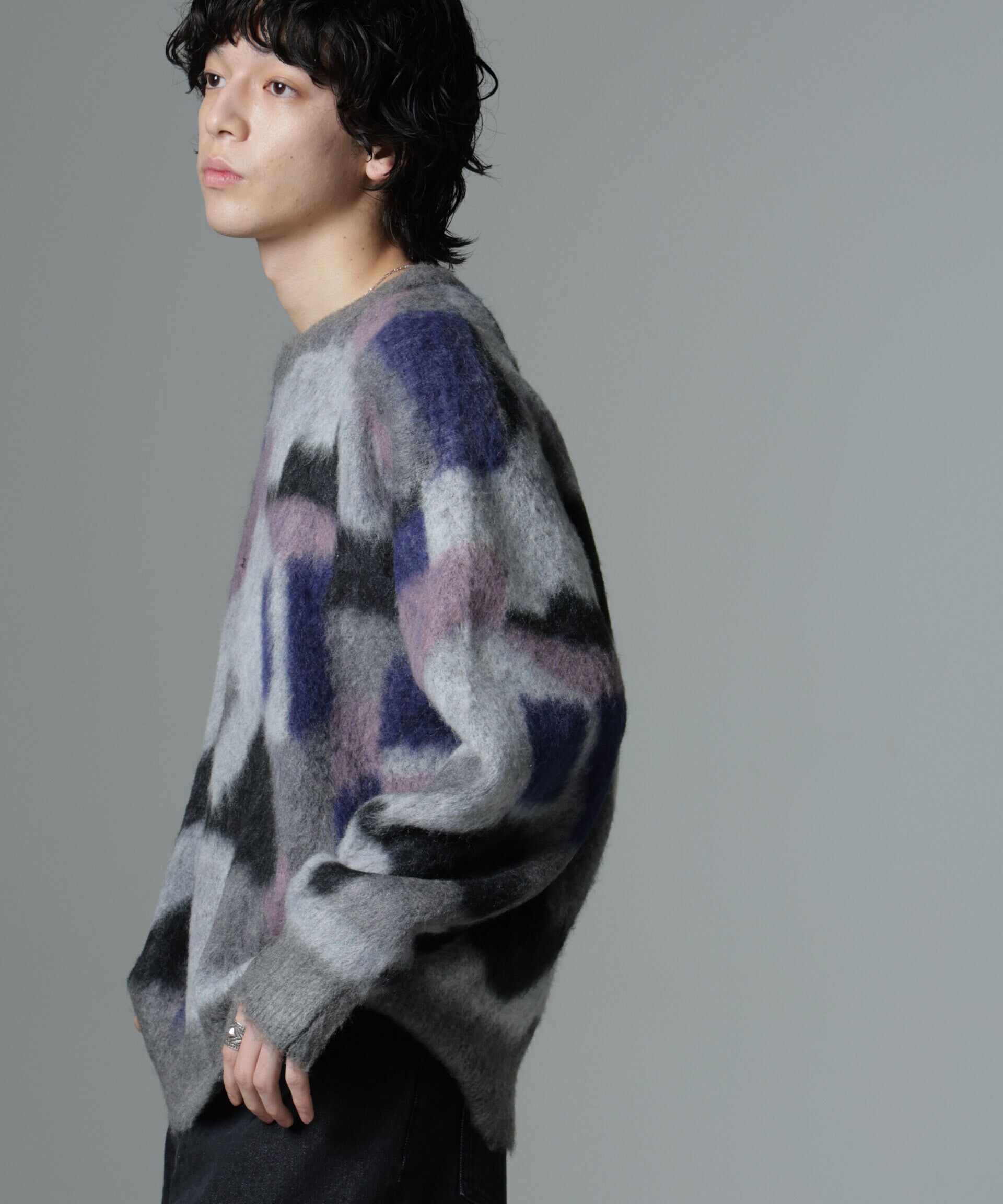 nano･universe「「着るアート」YUTAKA KAWAIクルーネックモヘヤミックスニット」|ニット・セーター|