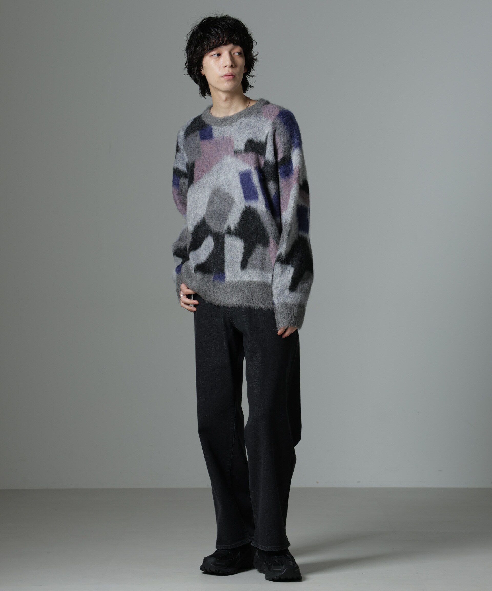 nano･universe「「着るアート」YUTAKA KAWAIクルーネックモヘヤミックスニット」|ニット・セーター|