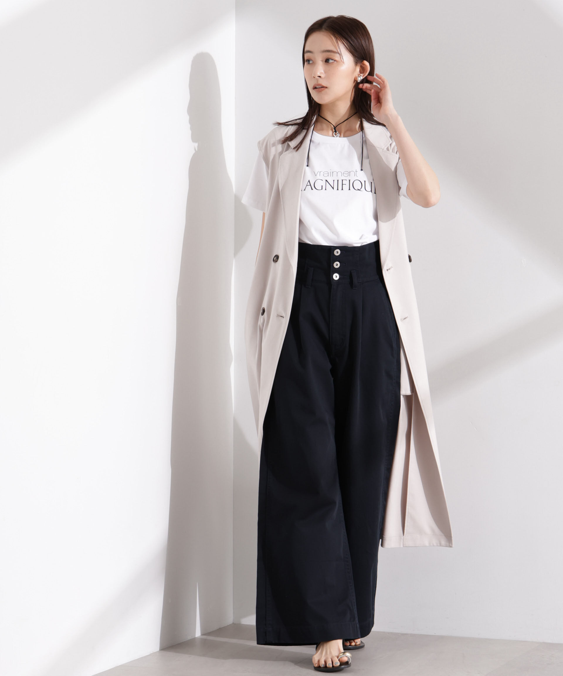 nano･universe「ダブルボタンロングジレ」|テーラードジャケット|