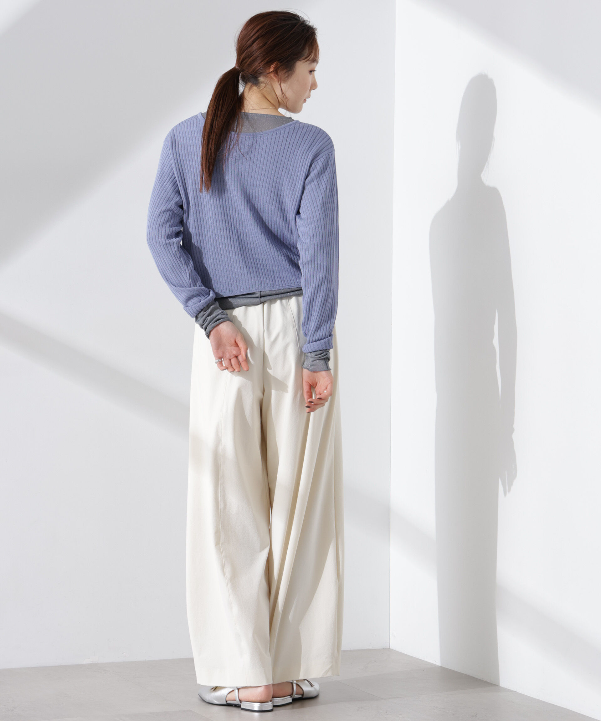 nano･universe「前後2wayリボン開きカーディガン」|ニット・セーター|