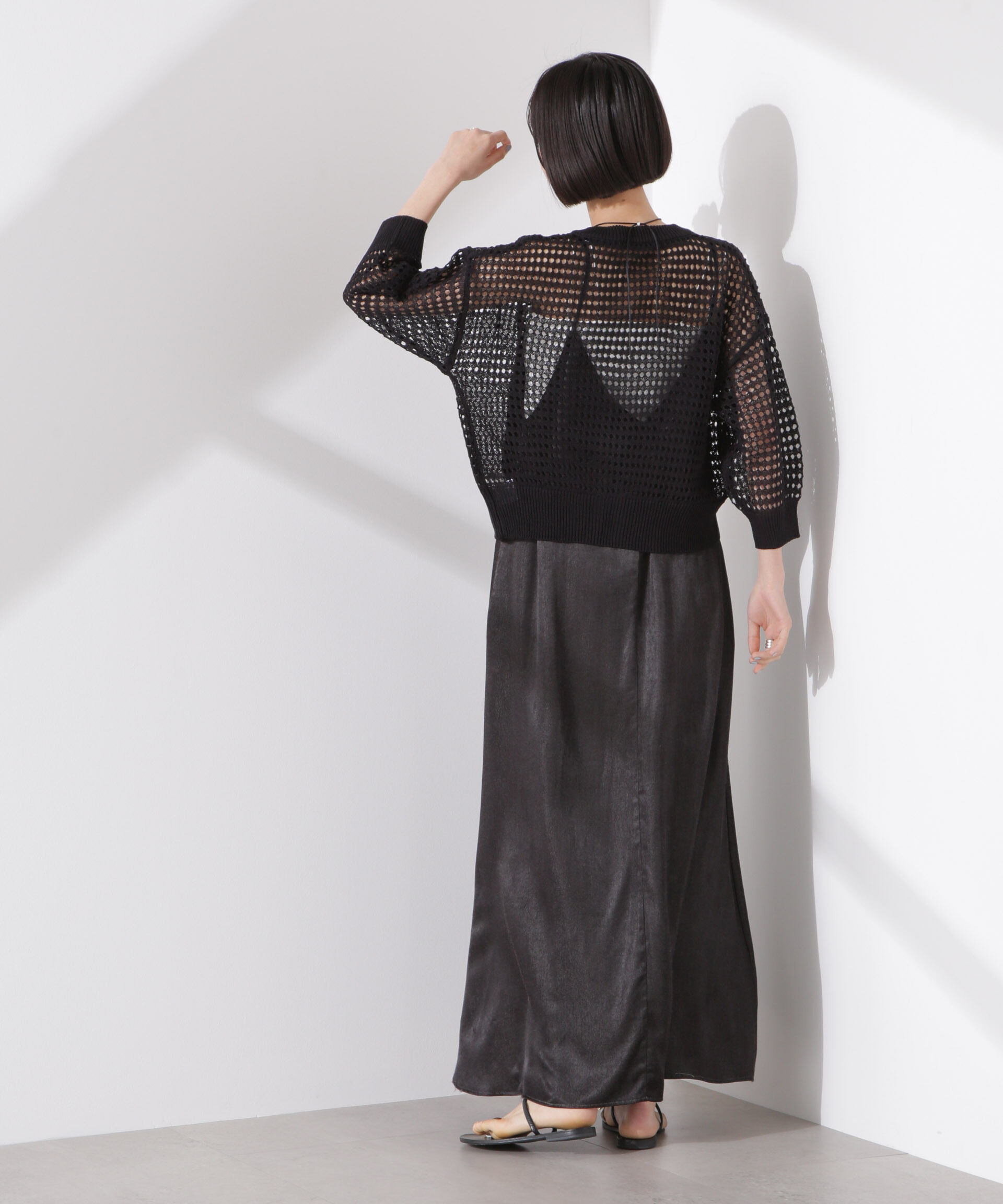 nano･universe「メッシュニットジップカーディガン」|ニット・セーター|