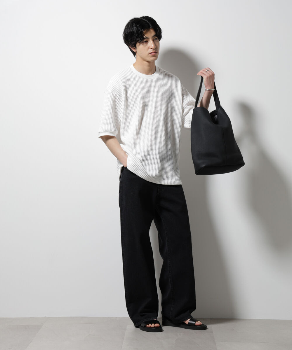 nano･universe「オニワッフルビッグTシャツ 五分袖」|Tシャツ・カットソー|