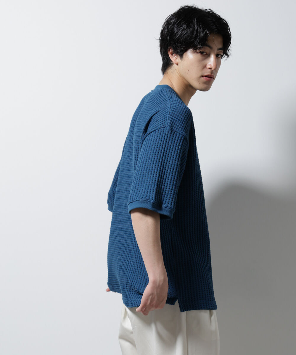nano･universe「オニワッフルビッグTシャツ 五分袖」|Tシャツ・カットソー|
