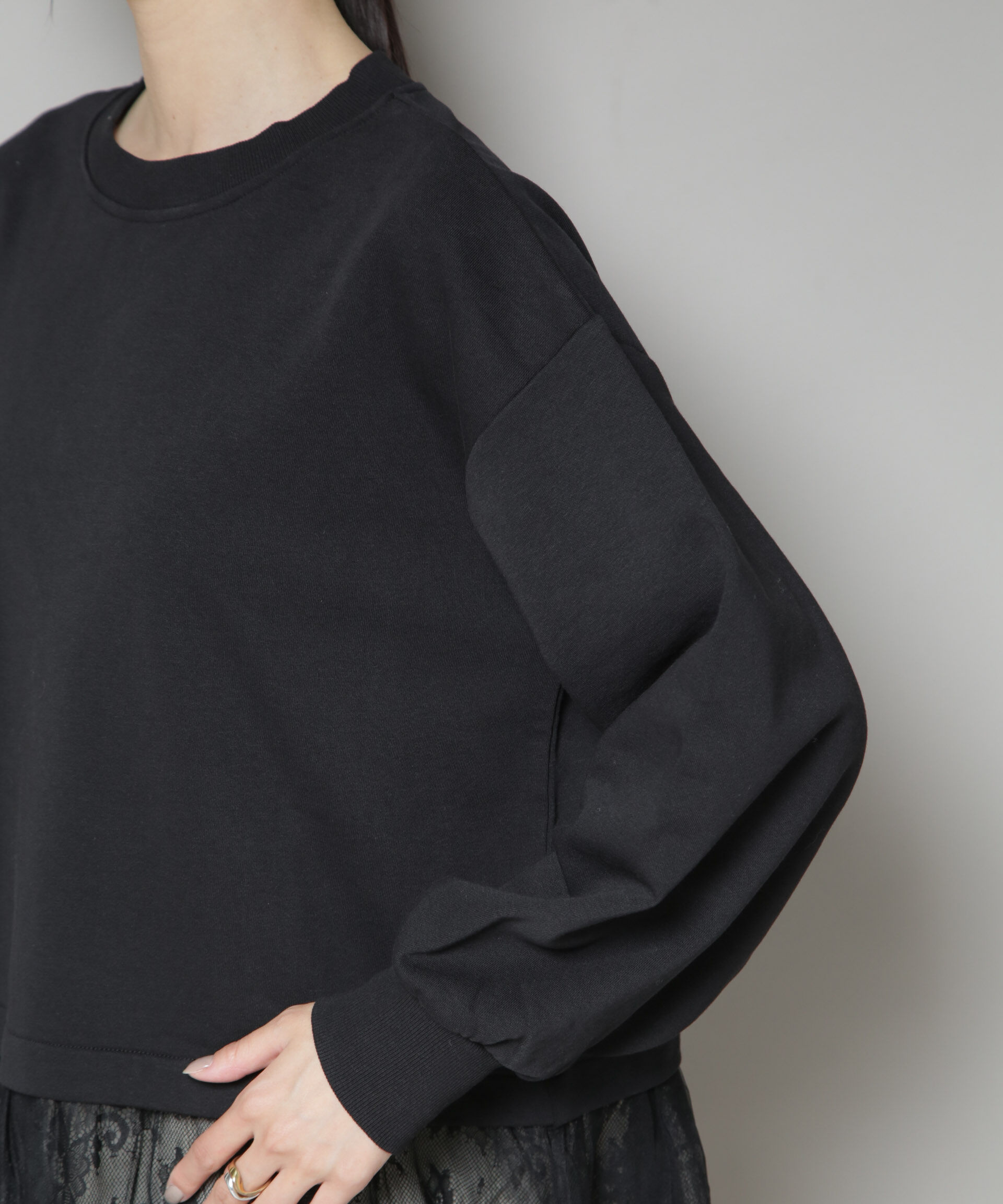 nano･universe「裾レースコンビペプラムカットトップス」|Tシャツ・カットソー|