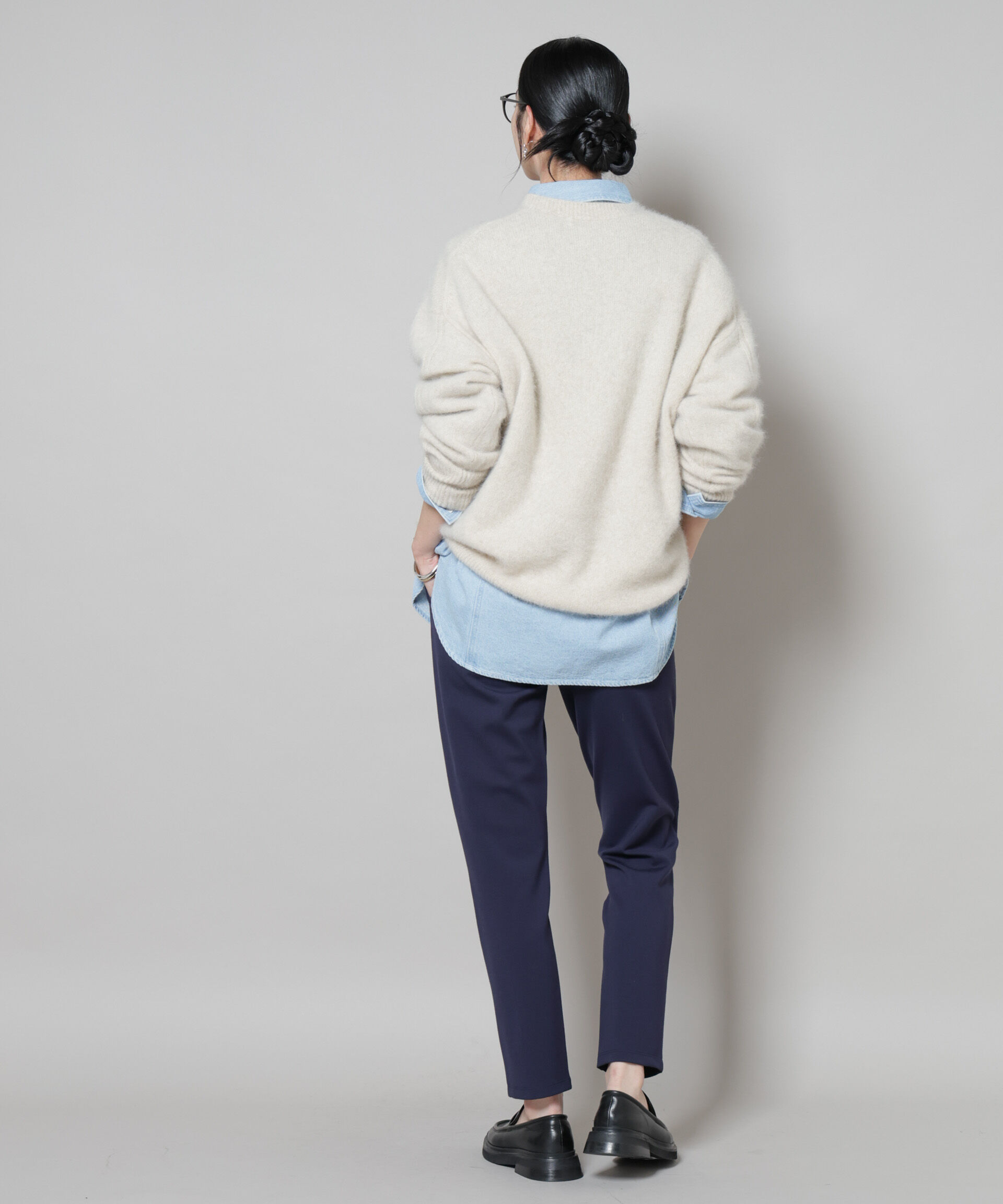 nano･universe「ピンタックポンチスリムパンツ」|チノ|