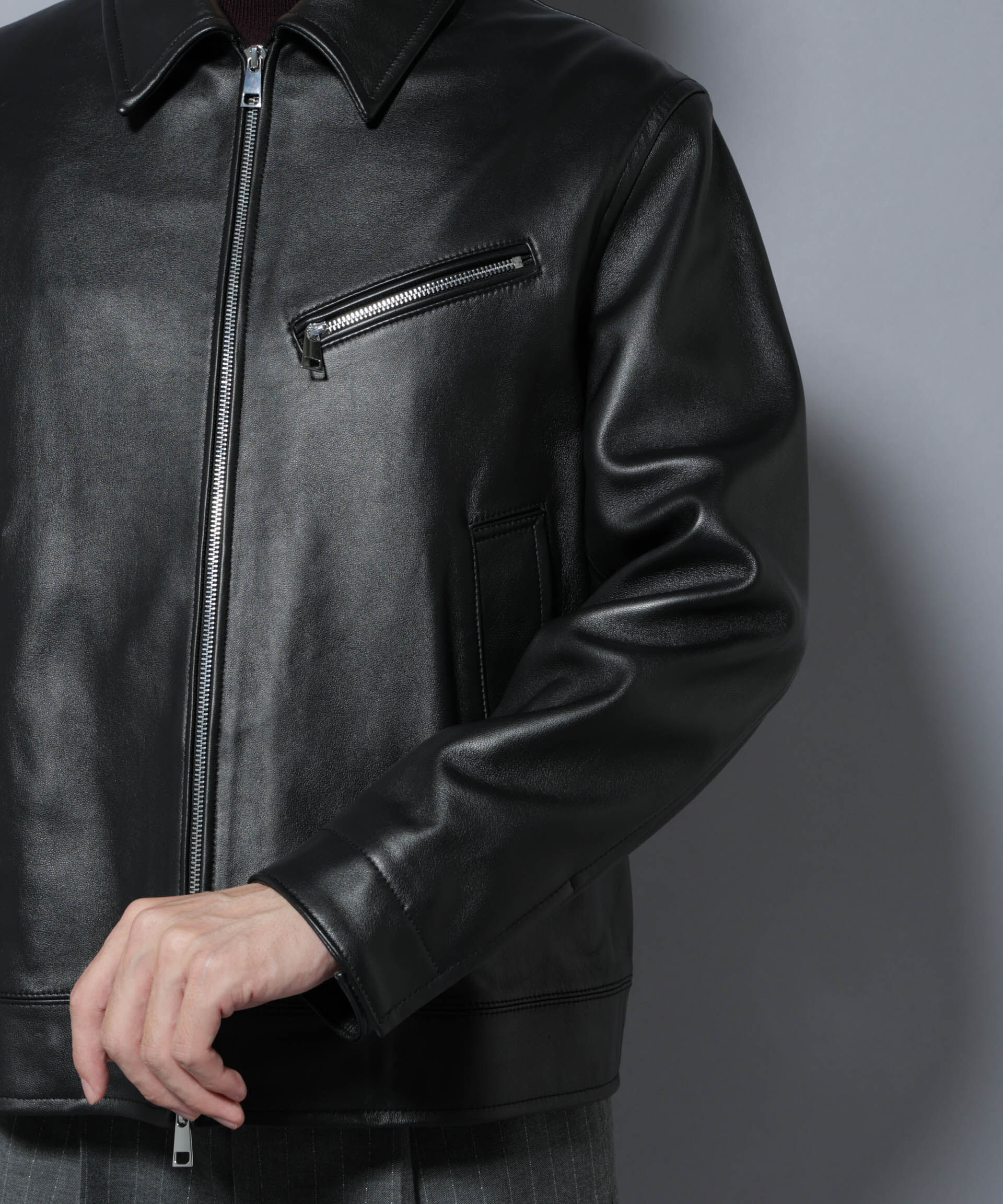 nano･universe「ラムナッパレザーライダースジャケット」|ライダースジャケット|