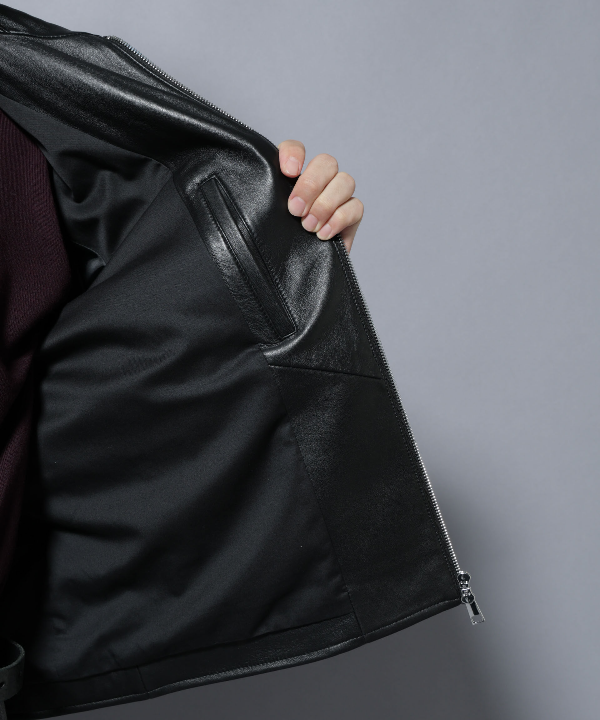 nano･universe「ラムナッパレザーライダースジャケット」|ライダースジャケット|