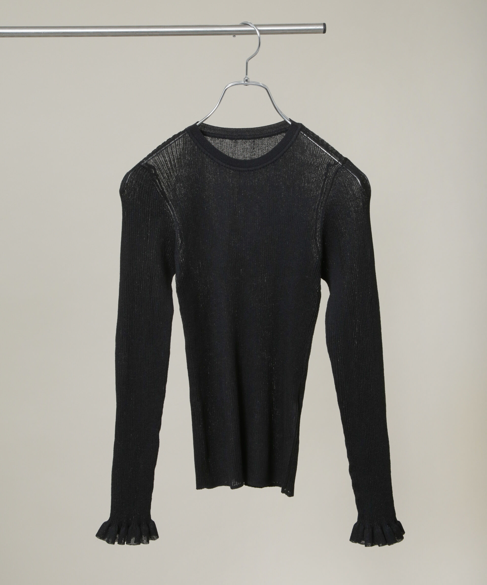 nano･universe「シアーリブフリルカフニット」|ニット・セーター|