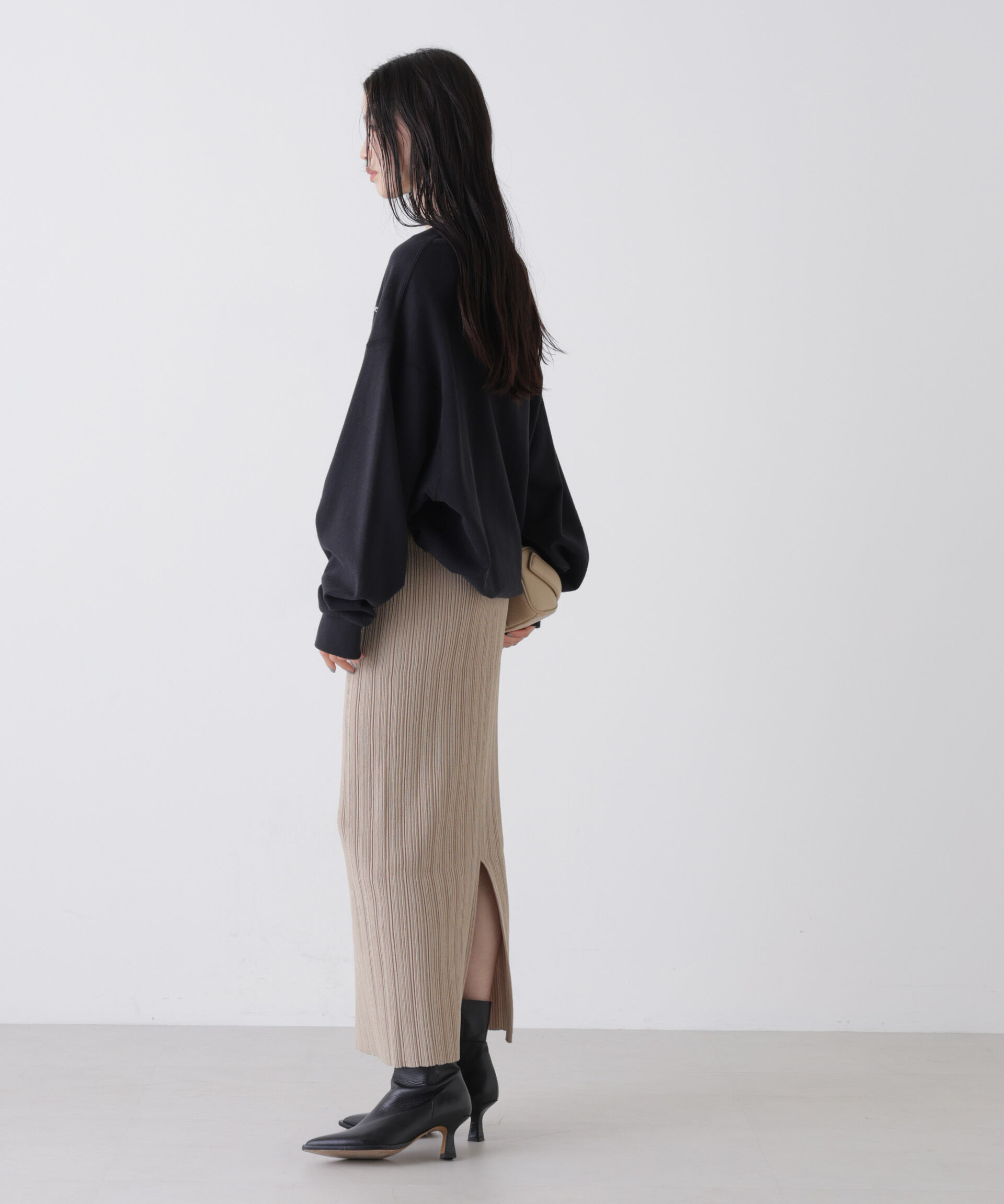 nano･universe「プリーツニットナロースカート(セットアップ可)」|スカート|