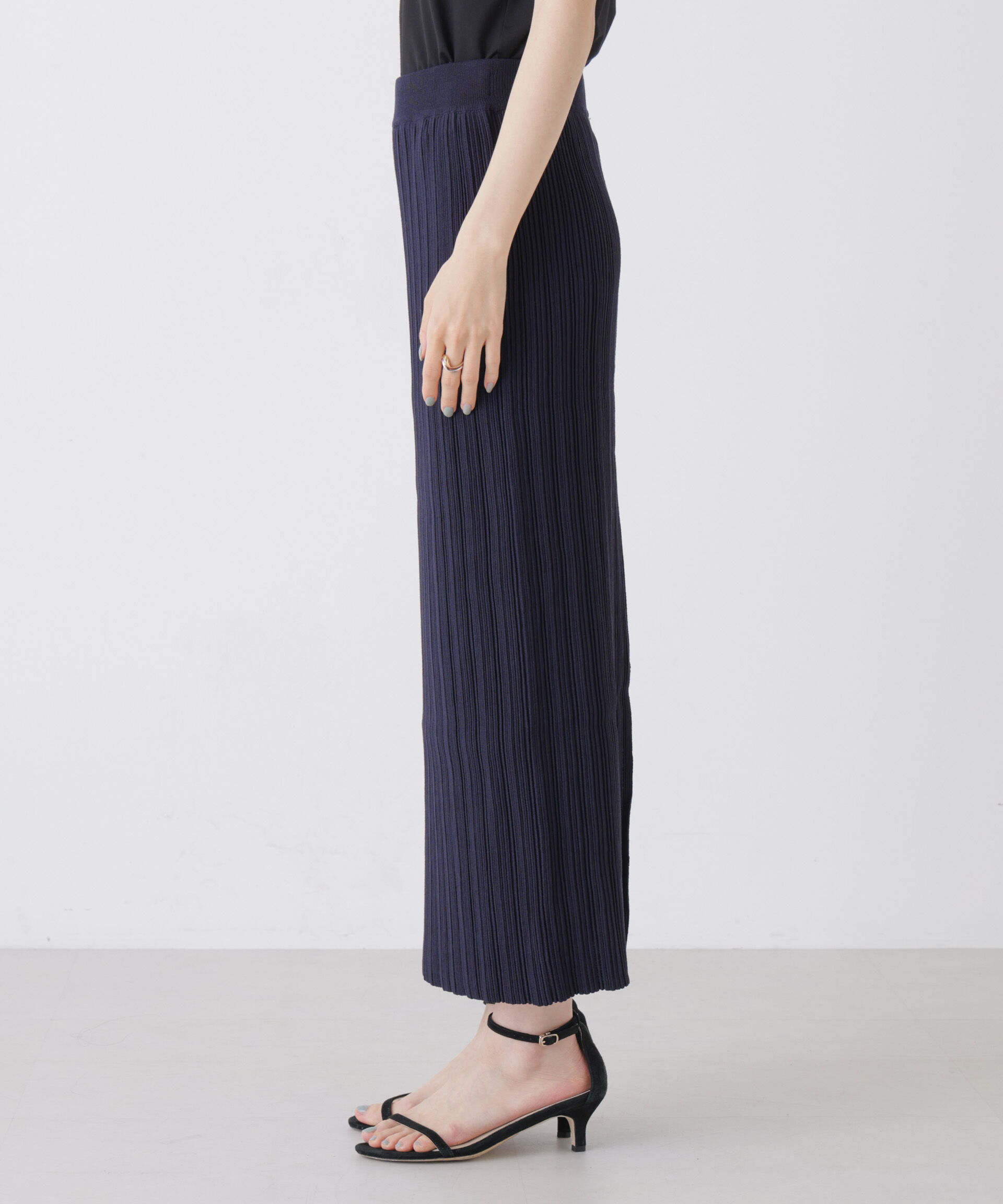 nano･universe「プリーツニットナロースカート(セットアップ可)」|スカート|