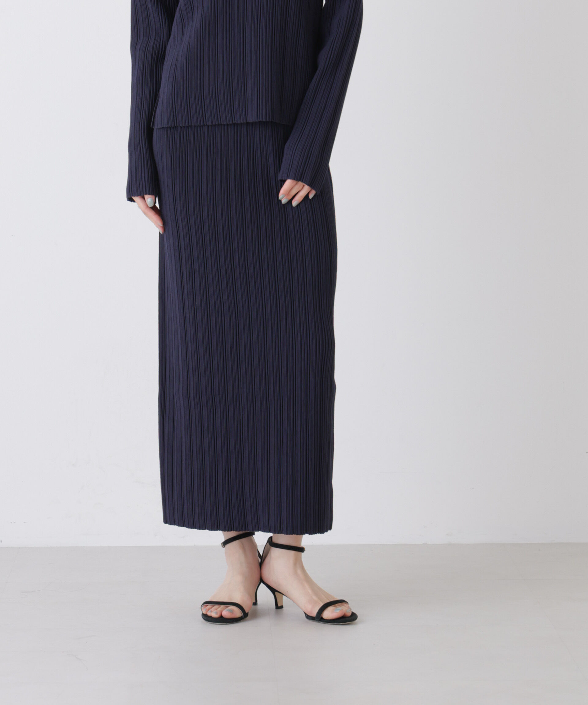 nano･universe「プリーツニットナロースカート(セットアップ可)」|スカート|