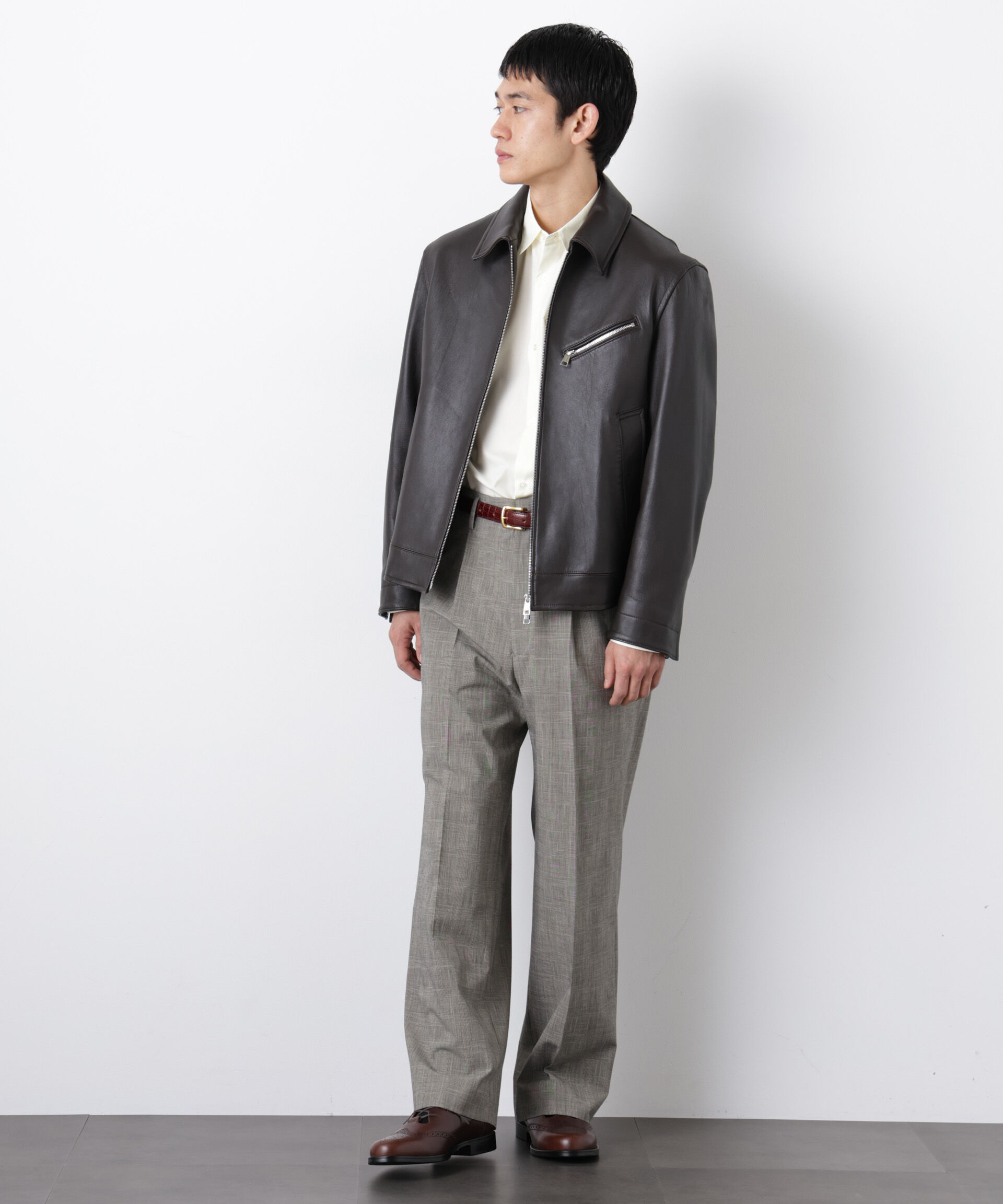 nano･universe「ラムナッパレザーライダースジャケット」|ライダースジャケット|