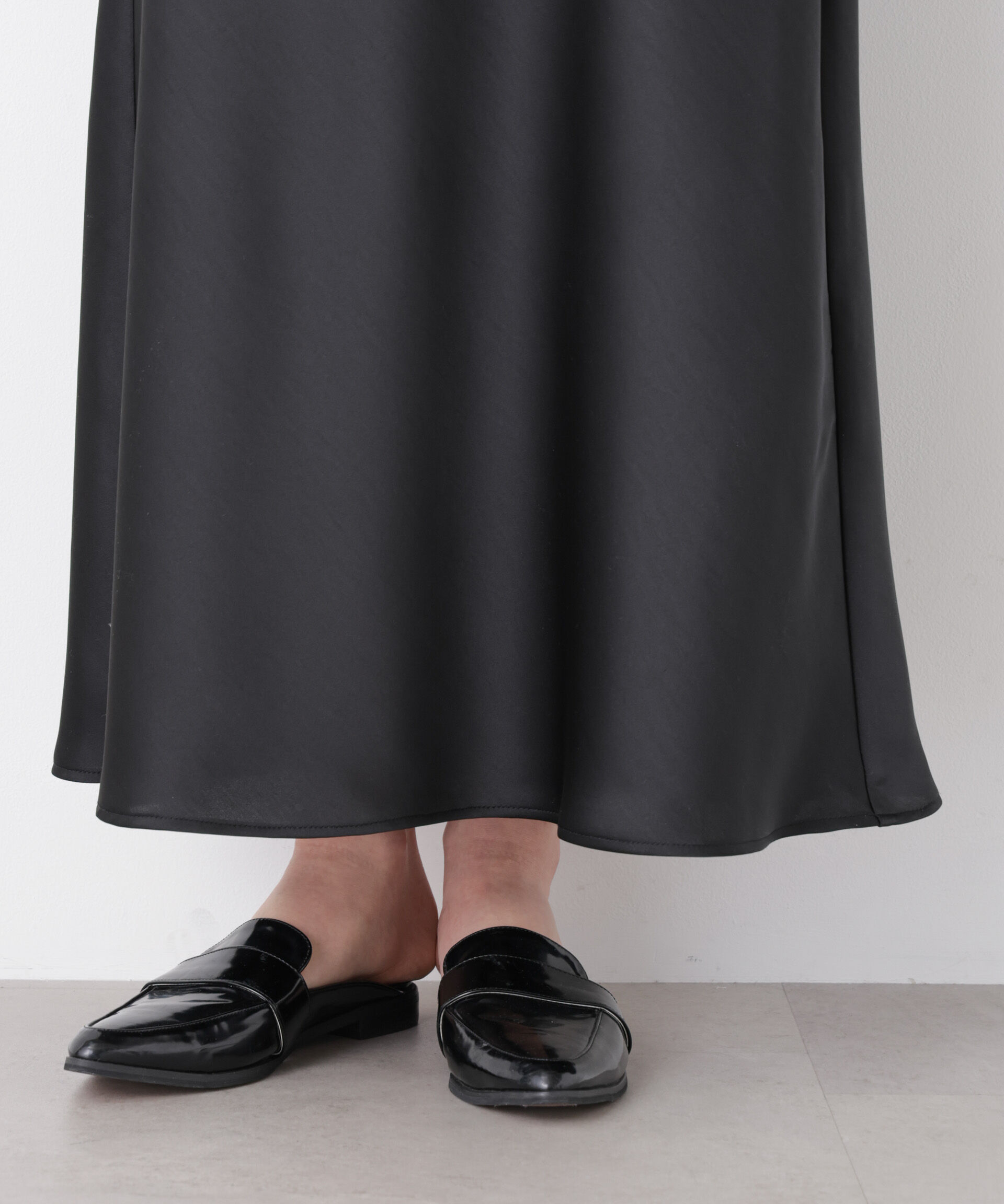 nano･universe「サテンナロースカート」|スカート|