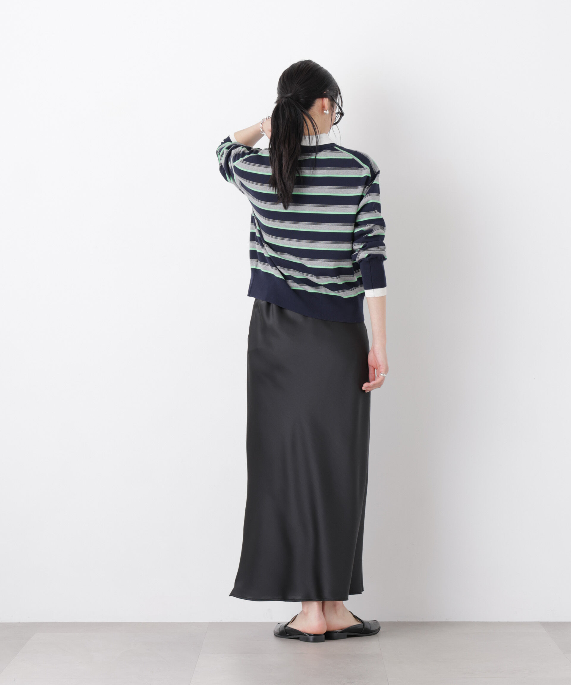 nano･universe「サテンナロースカート」|スカート|