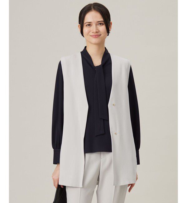 自由区「【セットアップ対応・洗える】トリアセダブルクロス ジレ」|ベスト・ジレ|ﾗｲﾄｸﾞﾚ