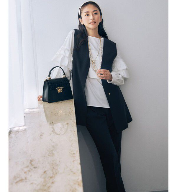 自由区「【セットアップ対応・洗える】トリアセダブルクロス ジレ」|ベスト・ジレ|