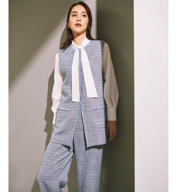 自由区「【カタログ掲載・セットアップ対応】ライトミックスツイード ジレ」|ベスト・ジレ|