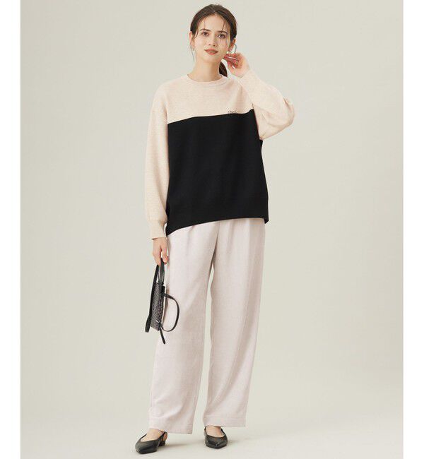 自由区「【カタログ掲載・セットアップ対応・洗える】スムージーブロッキング ニット」|ニット・セーター|