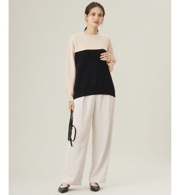 自由区「【カタログ掲載・セットアップ対応・洗える】スムージーブロッキング ニット」|ニット・セーター|