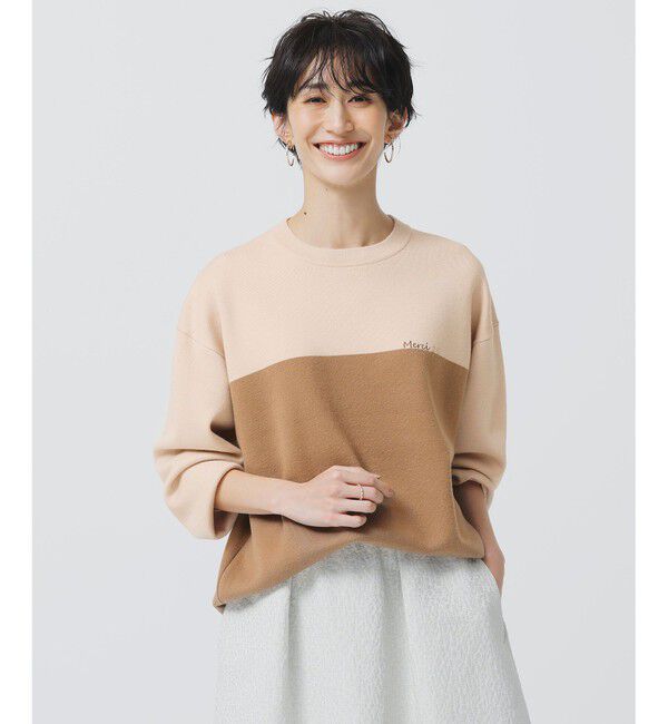 自由区「【カタログ掲載・セットアップ対応・洗える】スムージーブロッキング ニット」|ニット・セーター|ﾋﾟﾝｸﾍﾞ